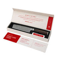 Shinrai Knives - Hammered Damask BR 3-teiliges Messerset - Kochmesser + Nakiri + Santoku