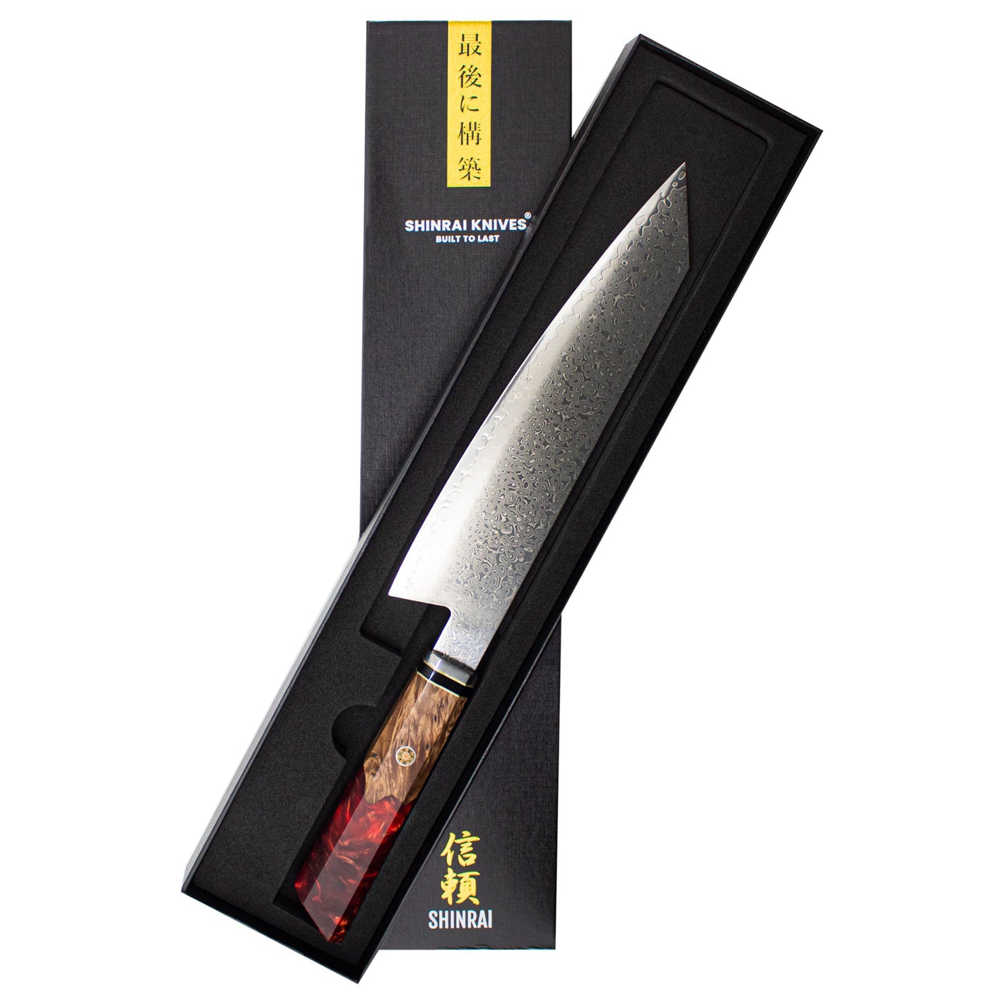Shinrai Knives - Rubin Oktagon Damast Kiritsuke Messer 23 CM - Sonderausgabe