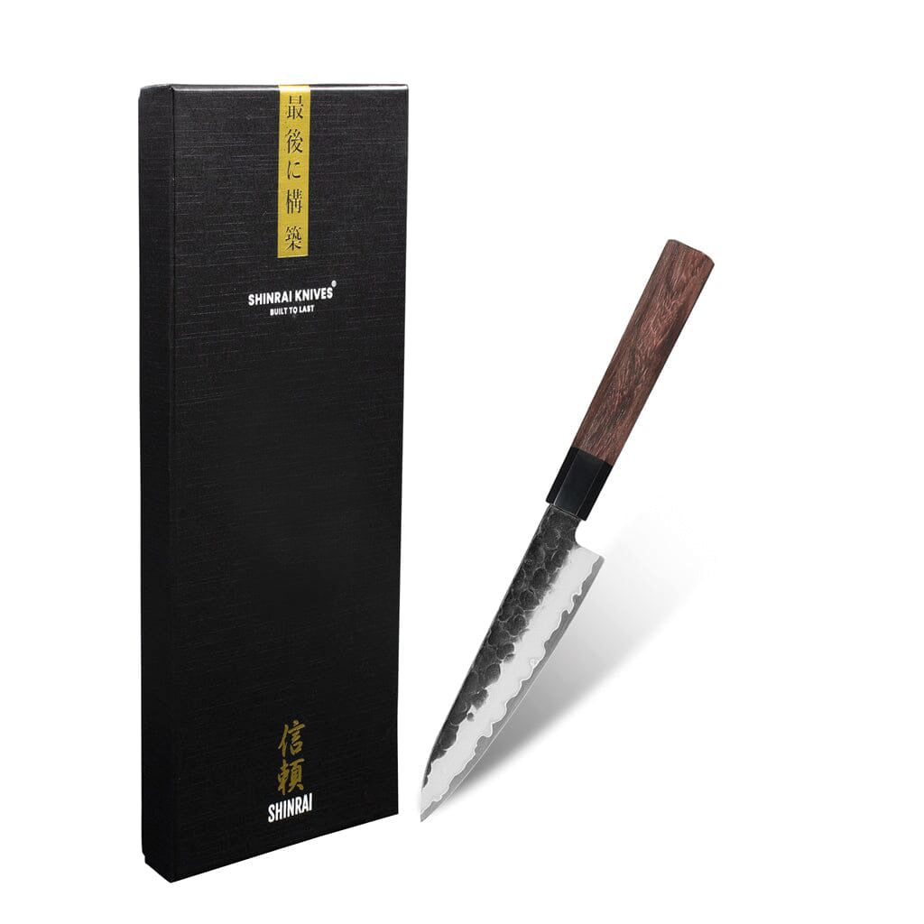 Shinrai Knives - Kurayami Damascus Officemesser 13 cm