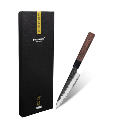 Shinrai Knives - Kurayami Damascus Officemesser 13 cm