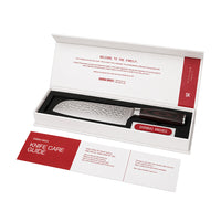 Shinrai Knives - 4-teiliges Messerset aus gehämmertem Edelstahl - Santoku + Brotmesser + Nakiri + Schälmesser