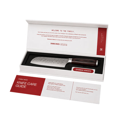 Santoku en acier inoxydable martelé 13 cm
