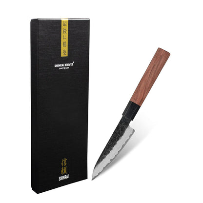 Shinrai Knives - Kurayami Damascus Schälmesser 9 cm
