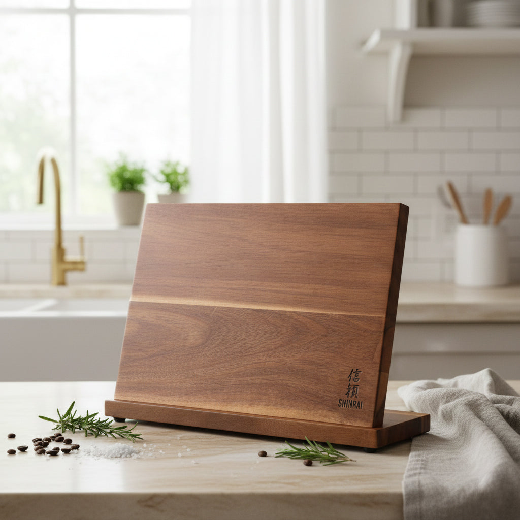 Shinrai Knives - Stilvoller magnetischer Messerhalter Style 1 - Akazienholz