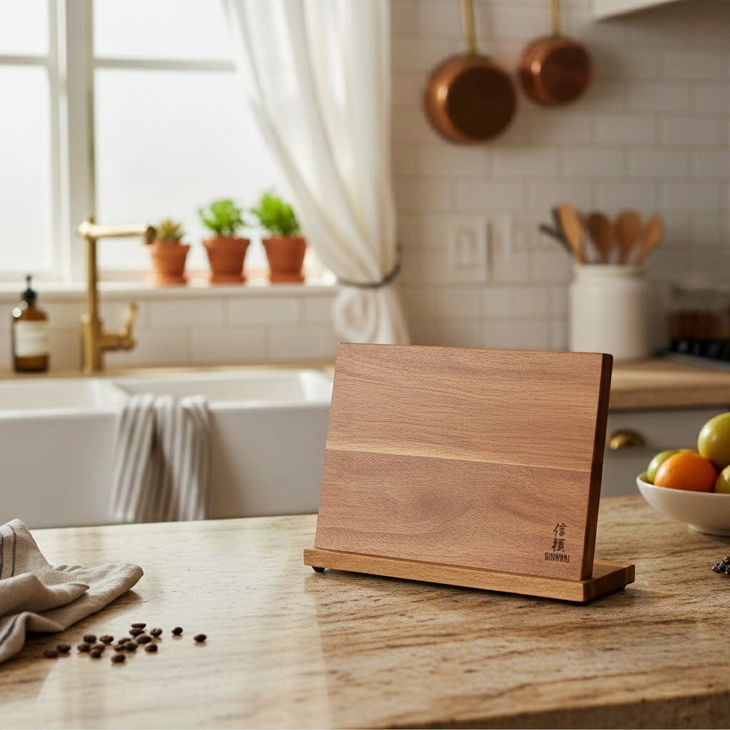 Shinrai Knives - Stilvoller magnetischer Messerhalter Style 1 - Akazienholz