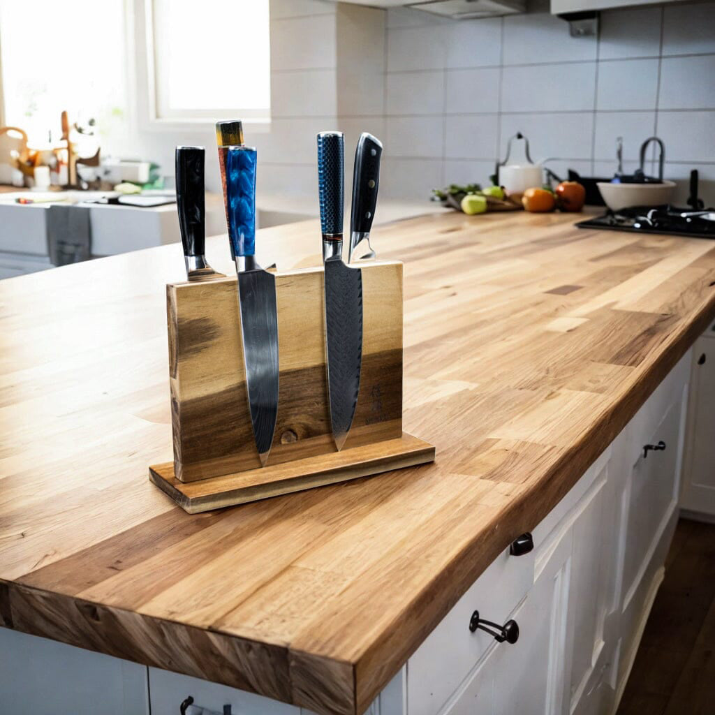 Shinrai Knives - Magnetischer Messerblock doppelseitig - Akazienholz