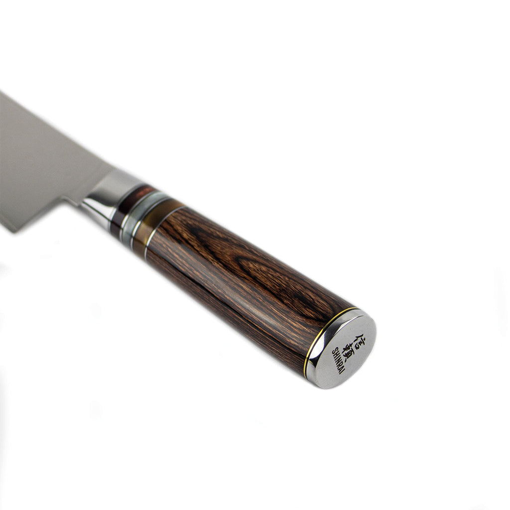 Shinrai Knives – Micarta Jewels 7-teiliges Damaskus-Messerset + magnetischer Messerblock Scalae – Akazienholz