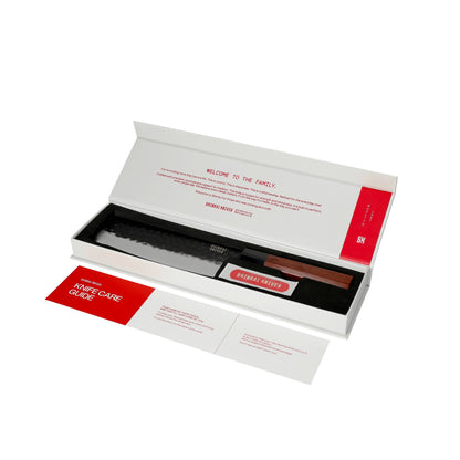 Shinrai Knives - Kurayami Damascus Nakiri Messer 18 cm