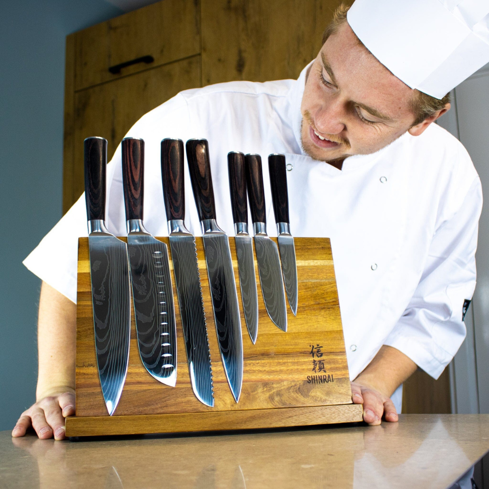 Shinrai Knives -  Damastdruck 7-teiliges Messerset