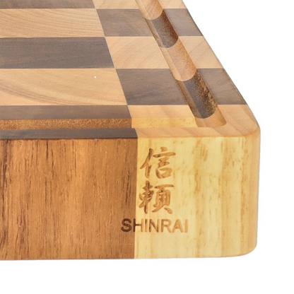 Shinrai Japan – Schach-Schneidebrett aus Akazienholz – 40 x 30 x 4,5 cm