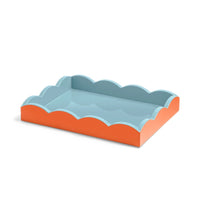 Addison Ross - Serviertablett Scalloped - Orange & Chambray - 28x20 cm