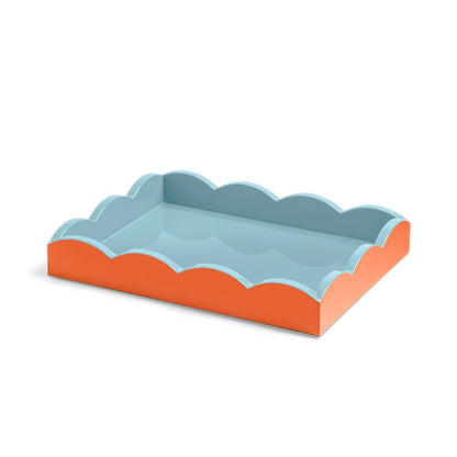 Addison Ross - Serviertablett Scalloped - Orange & Chambray - 28x20 cm