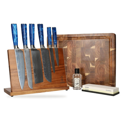 Shinrai Knives - Damascus Print Saphir Mega Bundle - Alles was Sie brauchen