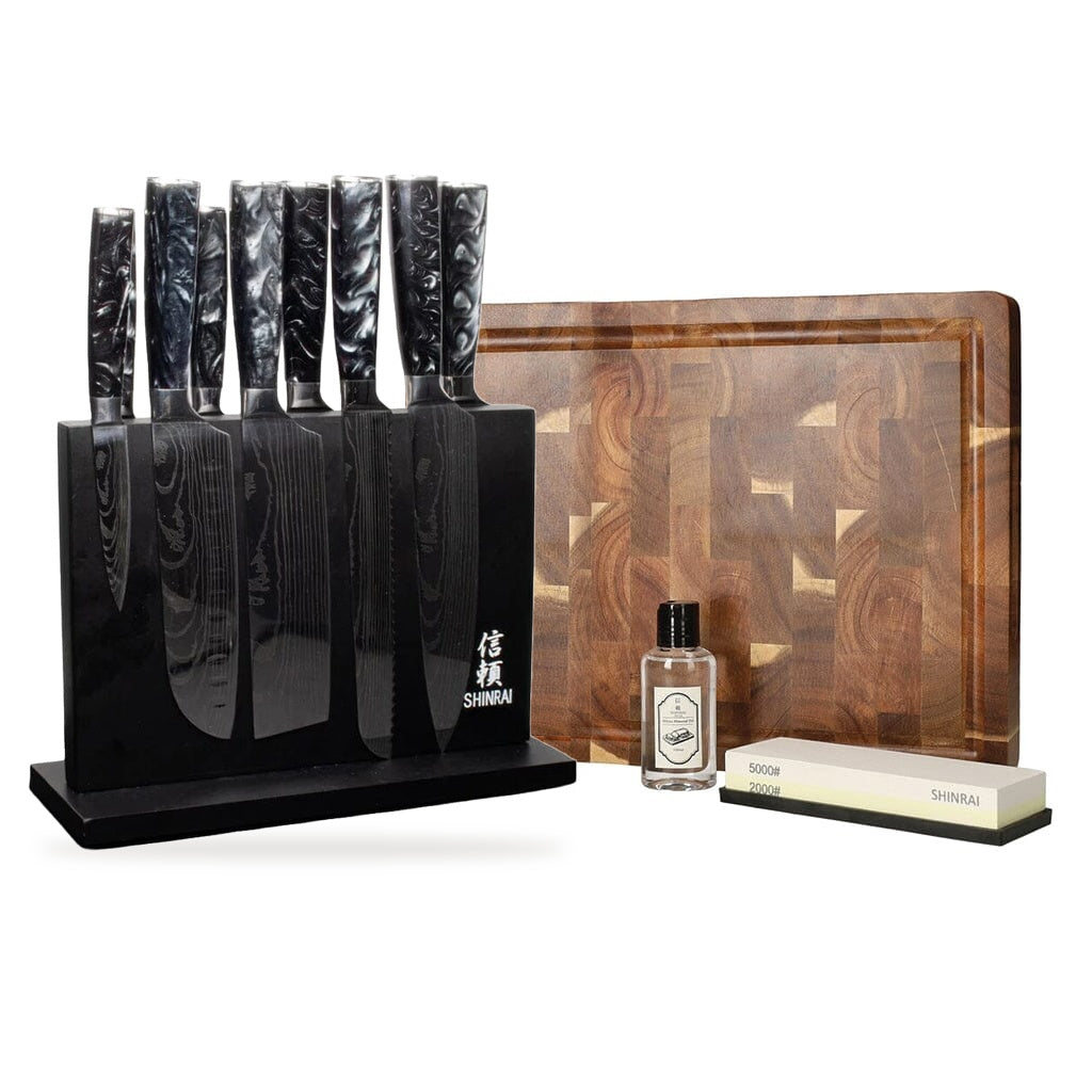 Shinrai Knives - Damascus Print Onyx Mega Bundle - Alles was Sie brauchen