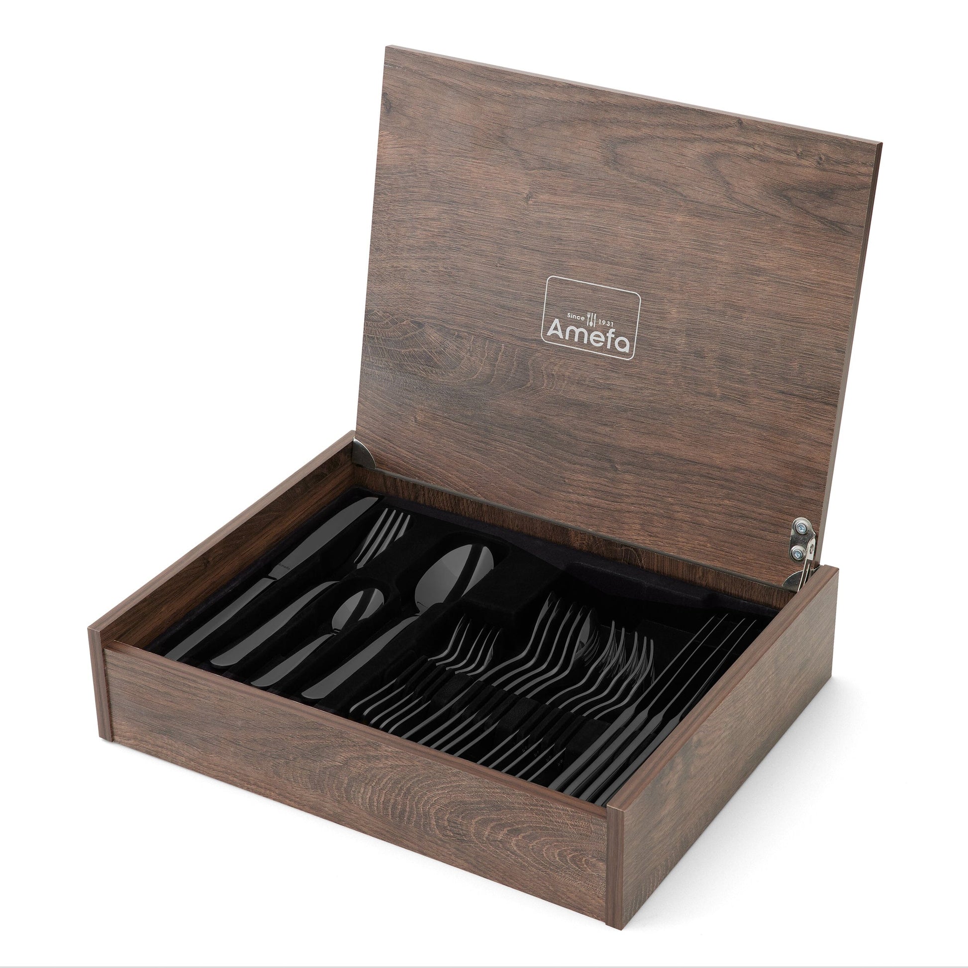 Amefa - Oxford 24-delige Bestekset 6 Personen PVD Hoogglans Zwart - in luxe kist Bestekset Amefa 