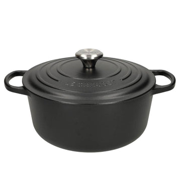 Le Creuset - Braten- / Schmorpfanne Signature rund Mattschwarz 26 cm 5,3 l (schwarze Innenseite)