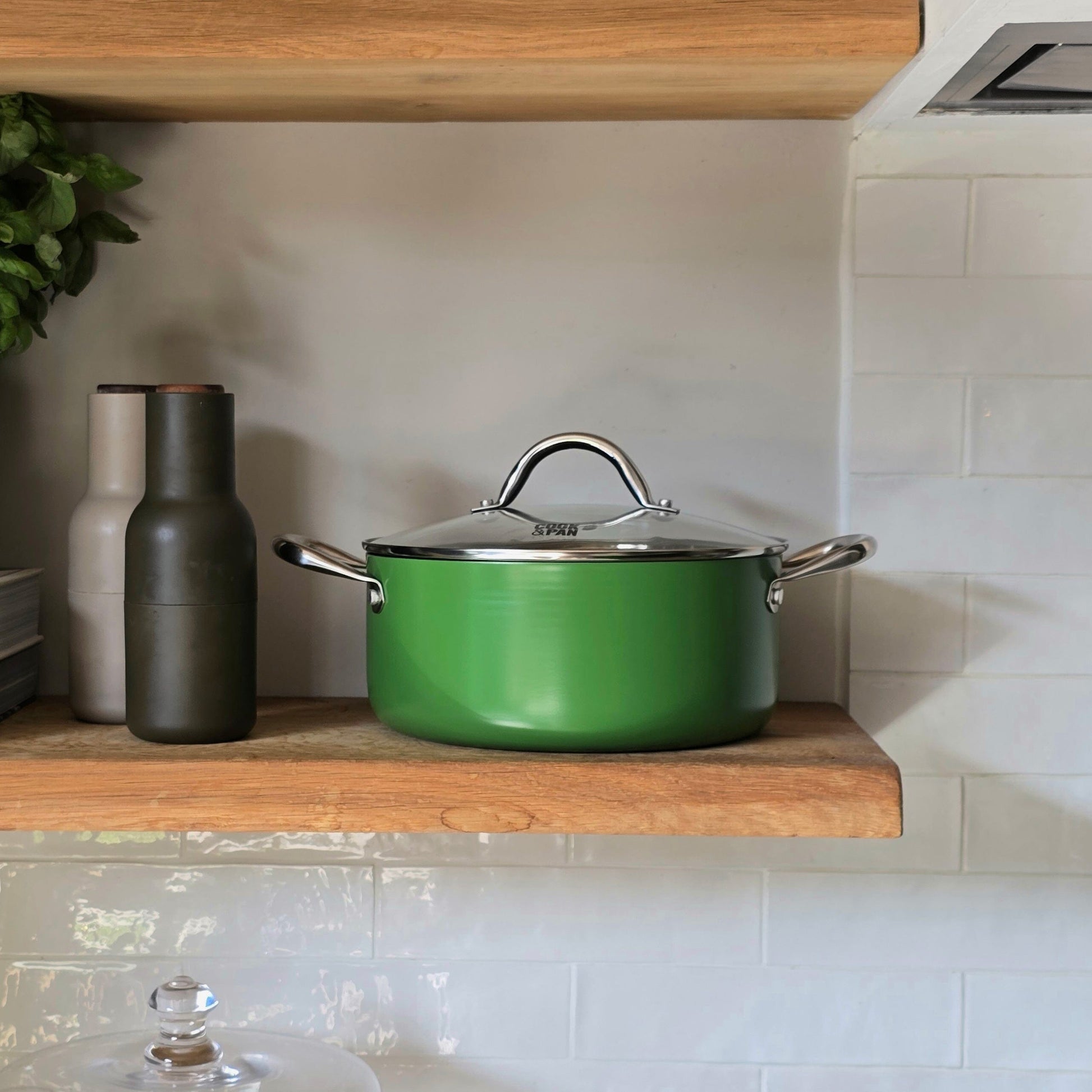 Cook & Pan - Honey Go Green Kookpot 24 cm met glazen deksel Cook & Pan 