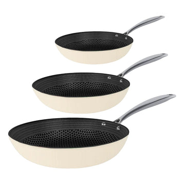 Ensemble de 3 poêles à frire Cook &amp; Pan - Honey Go Ivory