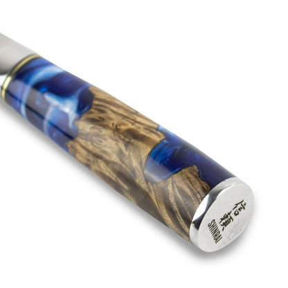 Shinrai Knives - Epoxy Sapphire Damast Santoku 18 cm
