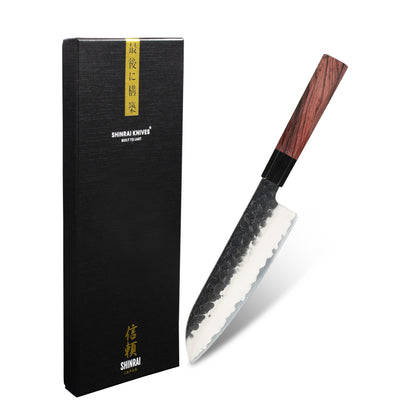 Shinrai Japan - Kurayami Damast Santokumesser 18 cm