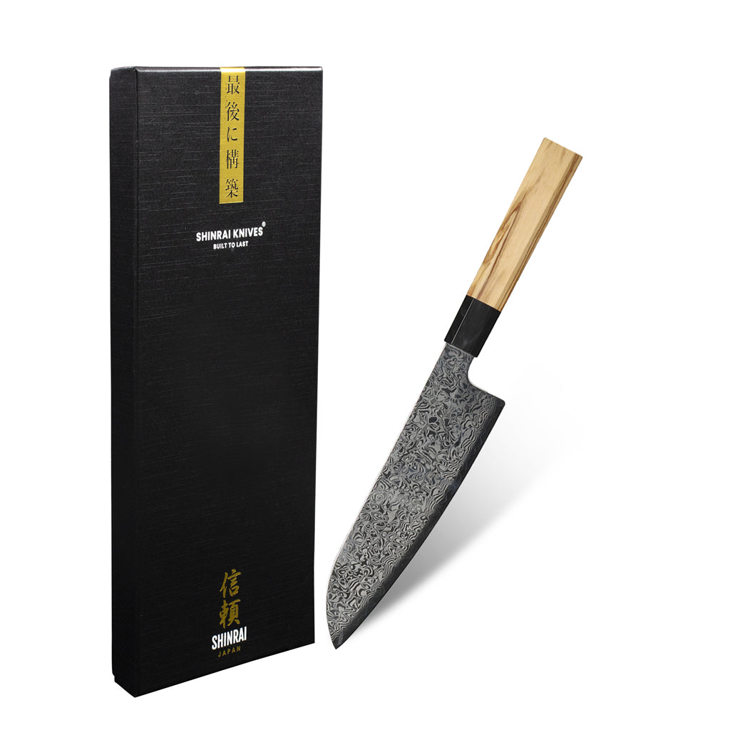 Shinrai Japan - Takumi Kaza Damast Santokumesser 18 cm