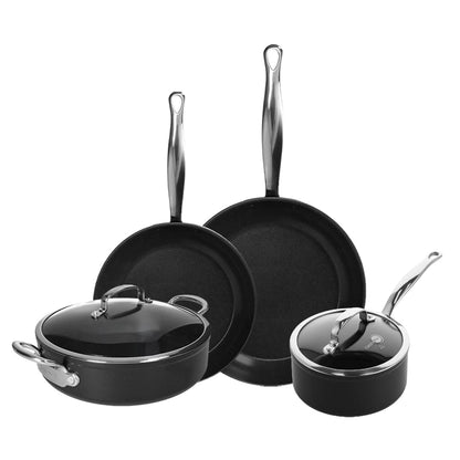 GreenPan - Barcelona Pro XL 6-delige Pannenset 18/24/28/30 cm - steelpan met deksel + 2 koekenpannen + stoofpan met deksel Pannenset GreenPan 