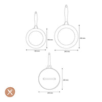 Ensemble de cuisine GreenPan - Geneva 4 pièces 18/24/24 cm - 2 poêles à frire + cocotte avec couvercle