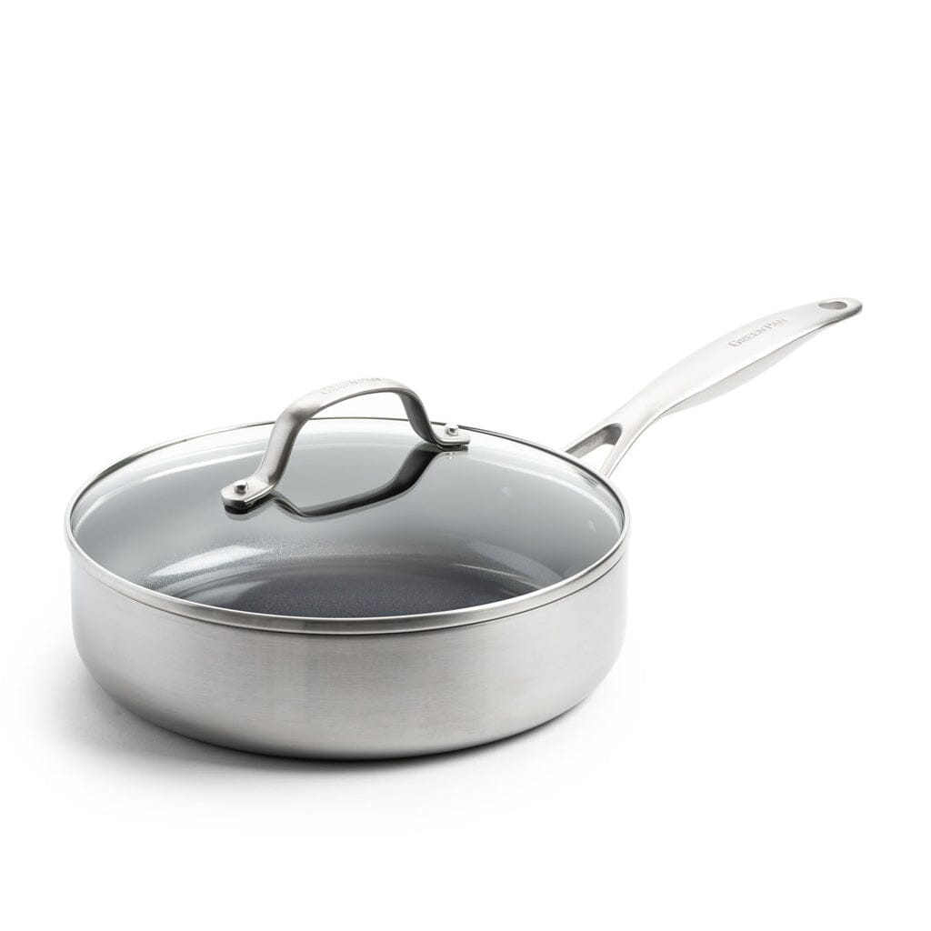 GreenPan - Geneva 4-delige Pannenset 24/24/28 cm - koekenpan + stoofpan met deksel + wokpan Pannenset GreenPan 