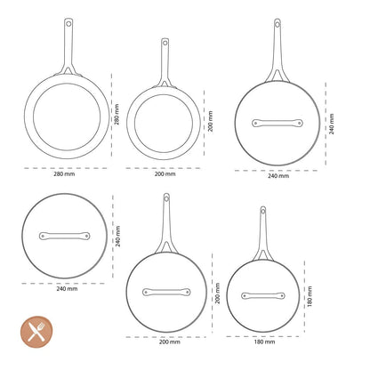 GreenPan - Padova Light Blue 10-delige Pannenset Pannenset GreenPan 