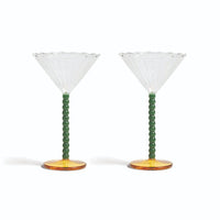 &Klevering - Coupe perle groen set van 2 Cocktail glazen &Klevering 