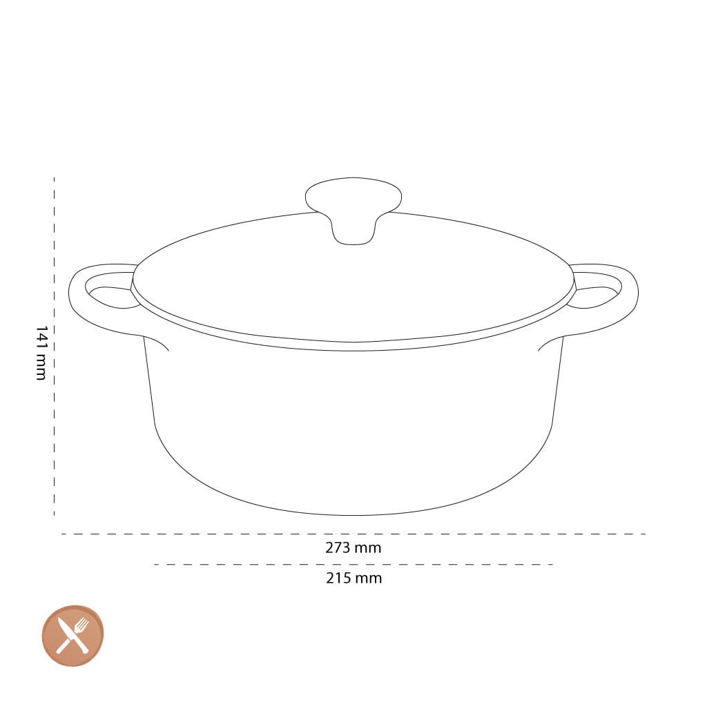 Le Creuset - Braadpan Signature rond Meringue 20cm 2,4l Le Creuset 