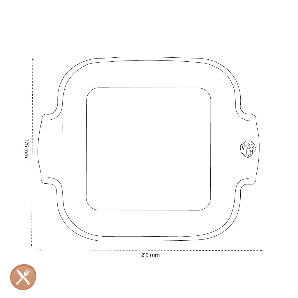Peugeot - Appolia Ovenschaal Vierkant 21 cm Leisteen Ovenschaal Peugeot 