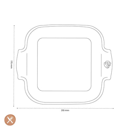 Peugeot - Appolia Ovenschaal Vierkant 21 cm Leisteen Ovenschaal Peugeot 