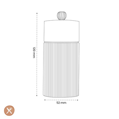 Peugeot - Line Zoutmolen aluminium carbon 12cm Zoutmolen Peugeot 