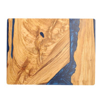 Shinrai Japan - Epoxy Sapphire Snijplank Olijfhout - 40 x 30 x 3 cm Houten snijplank Shinrai Japan 