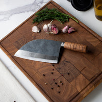 Shinrai Knives - 3 Bruine messen + Snijplank Messenset met snijplank Shinrai Knives 