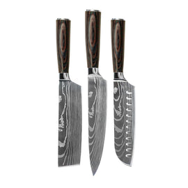 Shinrai Knives - Damascus Print 3-delige Messenset Messenset Shinrai Knives 