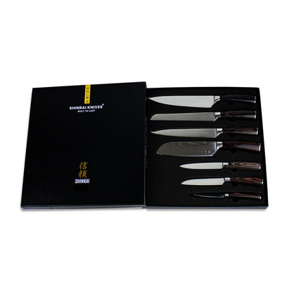 Shinrai Knives - Mega-Paket mit Damascus-Print - Alles, was Sie brauchen