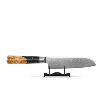 Shinrai Knives - Epoxy Onyx 2-delige Damascus Messenset - Koksmes + Santoku mes Messenset Shinrai Knives 