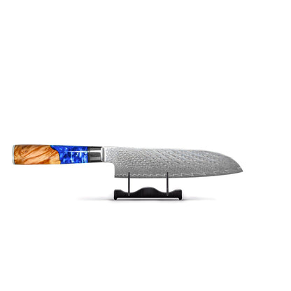 Shinrai Knives - Epoxy Sapphire 6-delige Damascus Messenset Messenset Shinrai Knives 