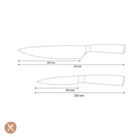 Couteaux Shinrai - Coffret de 2 couteaux en acier inoxydable martelé - Couteau de chef + Couteau d'office