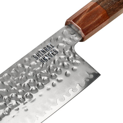 Shinrai Knives - Kigami Exclusive Damascus 5-delige set - Koksmes + Broodmes + Nakiri + Officemes + Schilmes Messenset Shinrai Knives 