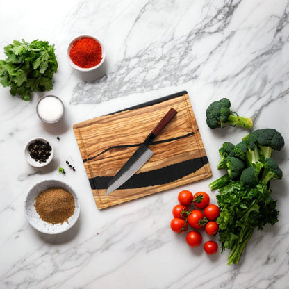 Shinrai Knives - Kurayami 2-delige Damascus Messenset - Kiritsuke + Schilmes Messenset Shinrai Knives 