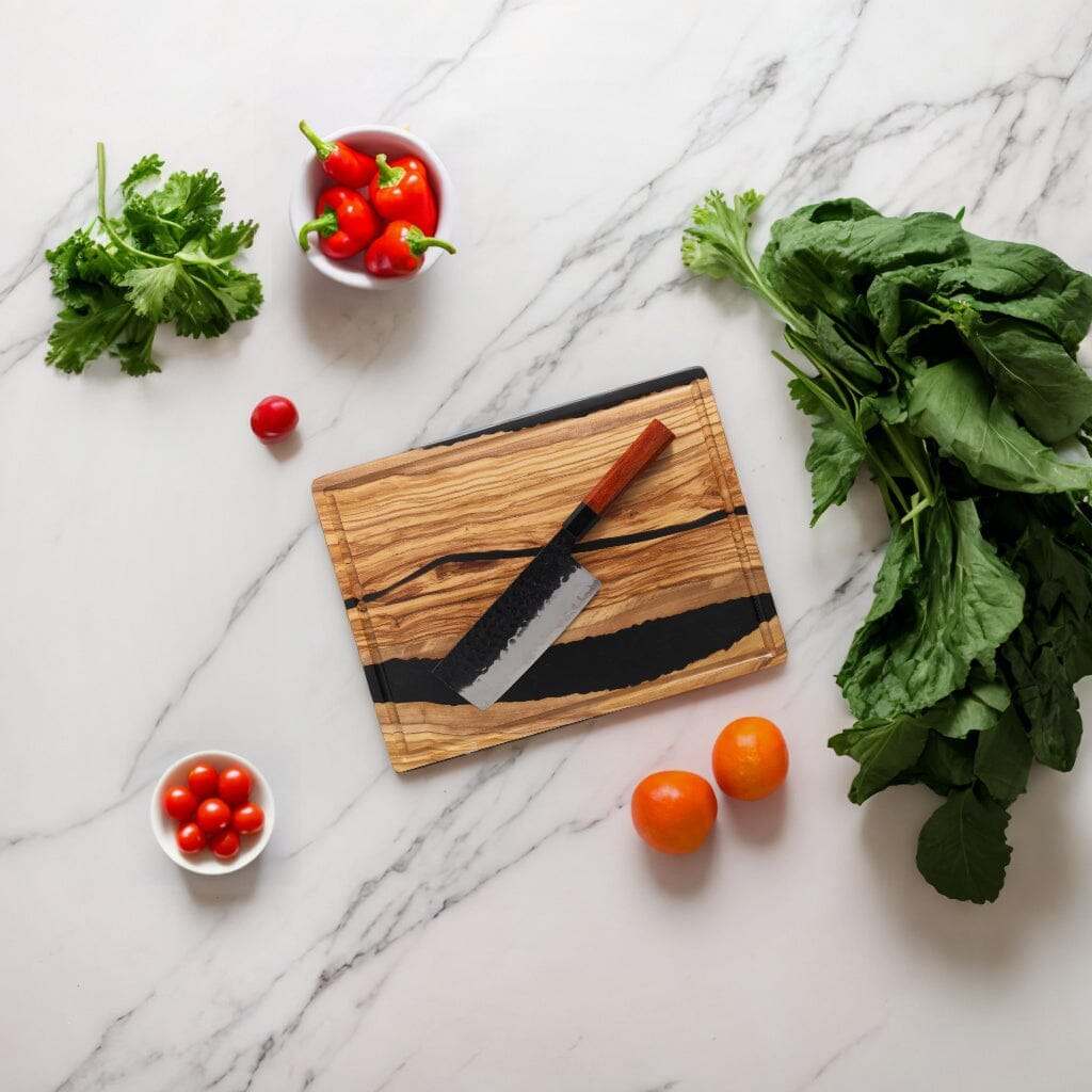 Shinrai Knives - Kurayami 2-delige Damascus Messenset - Nakiri + Schilmes Messenset Shinrai Knives 