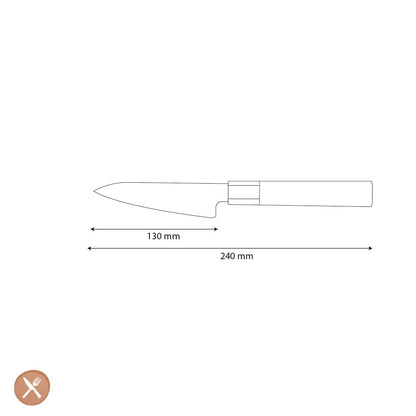 Shinrai Knives - Kurayami Damascus Officemes 13 cm Officemes Shinrai Knives 