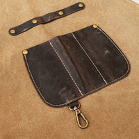 Tablier Shinrai Knives - Tablier marron en toile et cuir de haute qualité