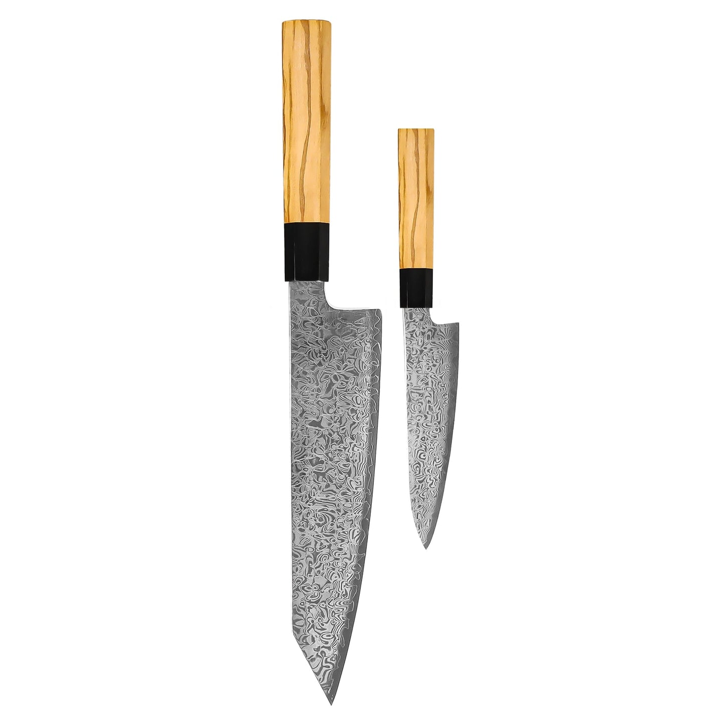 Shinrai Knives - Takumi Kaza 2-delige Damascus Messenset - Kiritsuke + Schilmes Messenset Shinrai Knives 