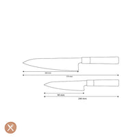 Couteaux Shinrai - Ensemble de couteaux damas Takumi Kaza 2 pièces - Couteau de chef + couteau d'office Ensemble de couteaux Shinrai Knives
