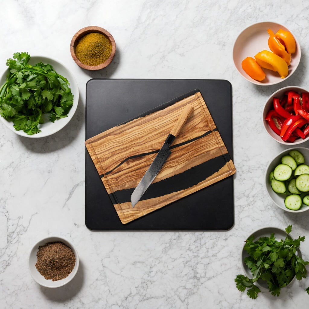 Shinrai Knives - Takumi Kaza 4-delige Damascus Messenset - Santoku + Broodmes + Nakiri + Schilmes Messenset Shinrai Knives 