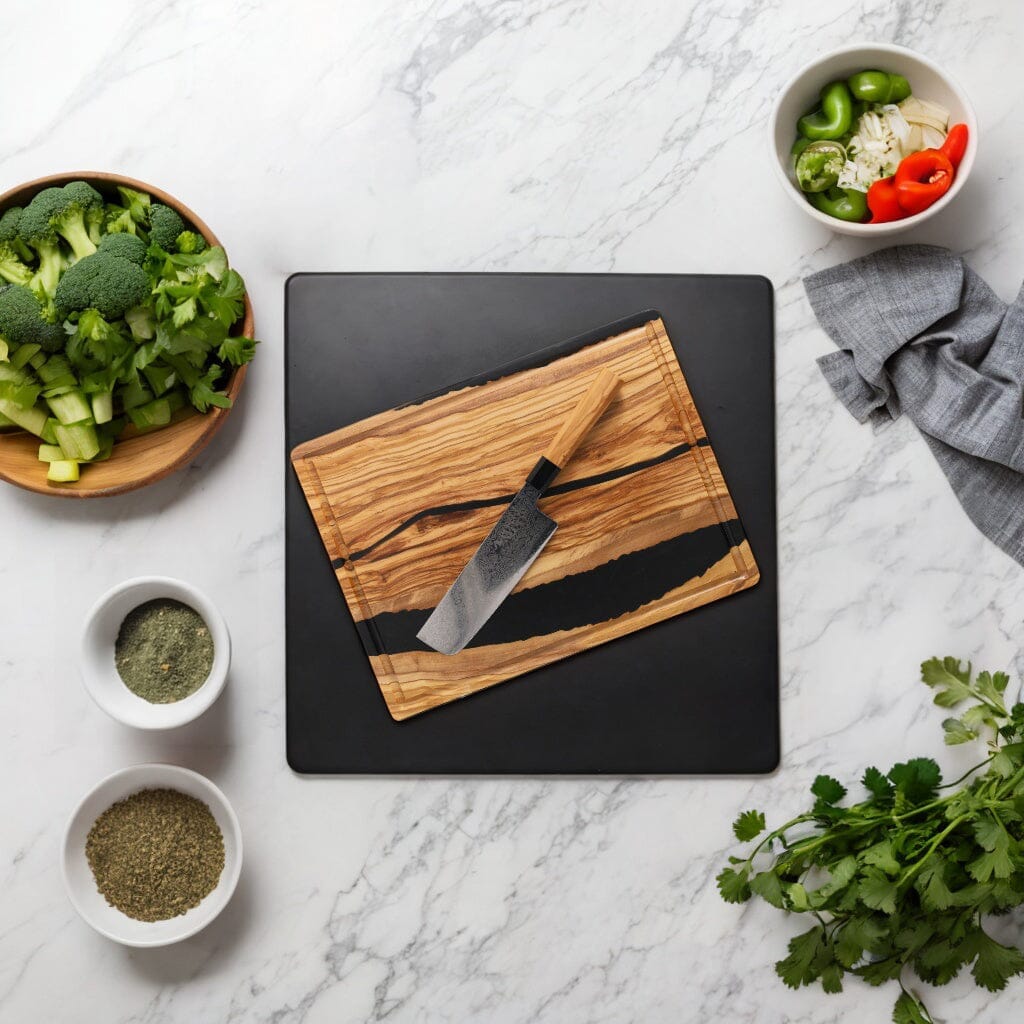 Shinrai Knives - Takumi Kaza 5-delige Damascus Messenset - Koksmes + Broodmes + Nakiri + Santoku + Schilmes Messenset Shinrai Knives 